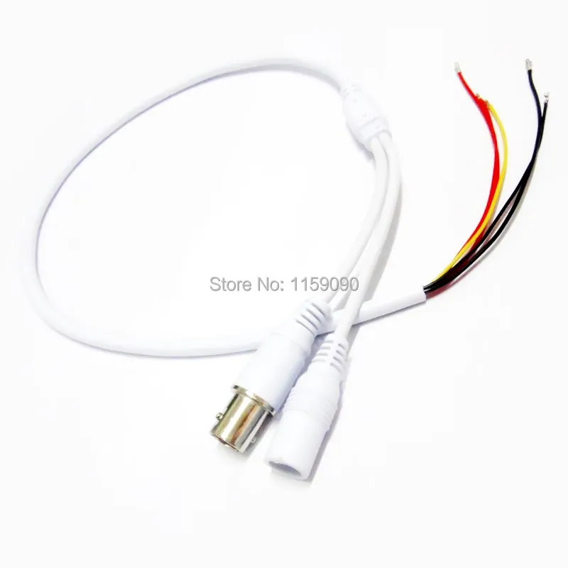 10Pcs 60CM Power Video White Cable BNC and DC Connector PCB Board for CCTV Cameras