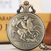 unique 1888 britt horse sword bronze coin quartz pocket watch retro antique the crafts victoria brittregfd art collectibles