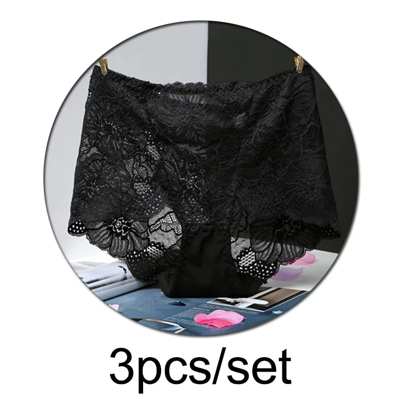 D 3pcs 3 шт./лот, сексуальные кружевные трусики, женское нижнее белье, бесшовное нижнее белье, трусы, набор, высокая посадка, хлопок, бедра, подштанники, женские штаны# F - Цвет: D 3pcs