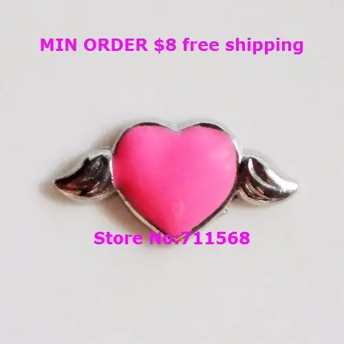 Крылатые сердца плавающие очаровательные летающие стеклянный медальон