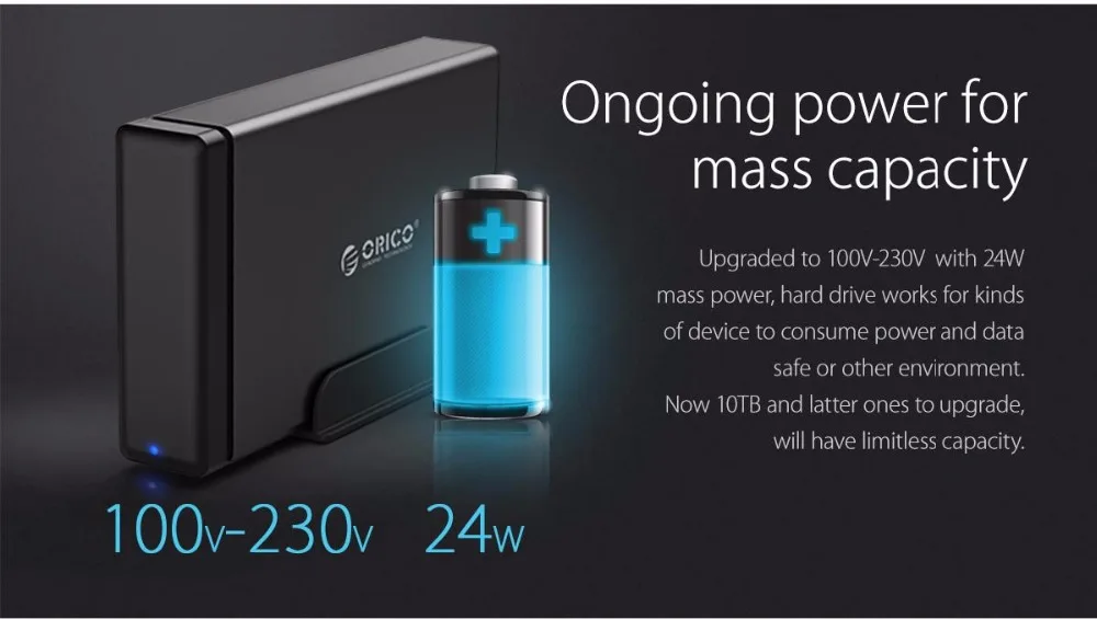 ORICO NS100U3 алюминиевый корпус док-станции для жесткого диска USB3.0 к SATA3.0 жесткий диск поддержка UASP 12 В мощность макс 10 ТБ Емкость