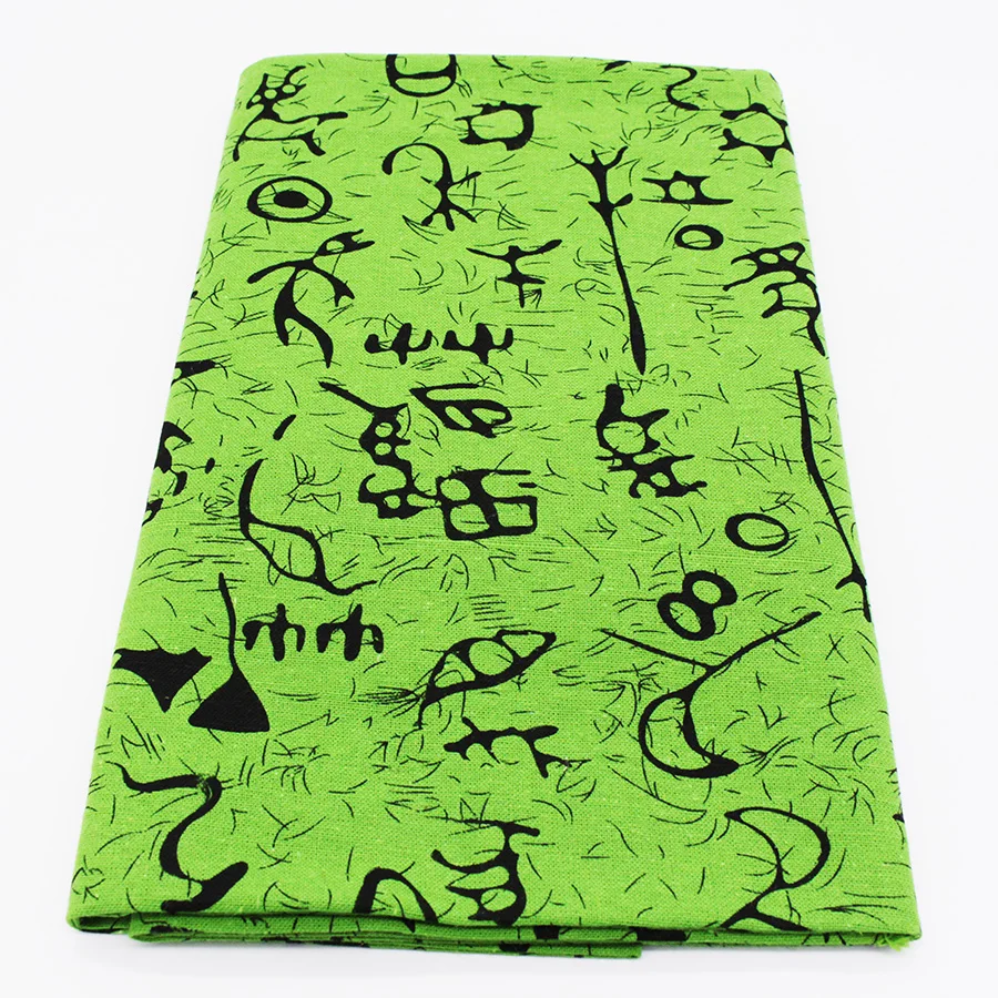 Тканевая ткань из хлопка и льна с принтом китайская культура искусственная для