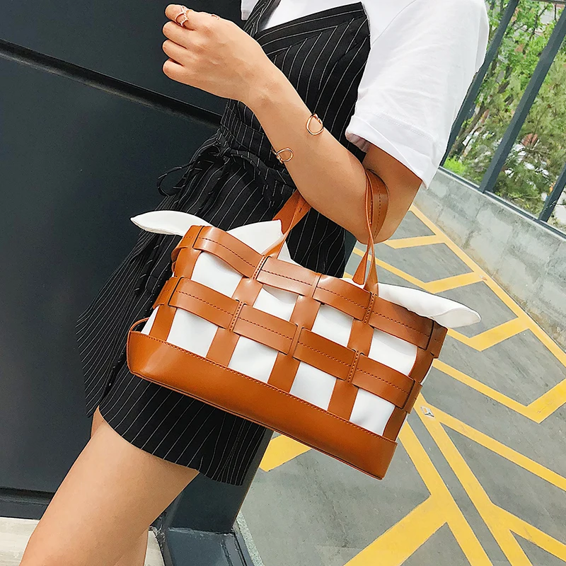 Женская сумка-шоппер GETSRING черная пляжная сумка из искусственной кожи