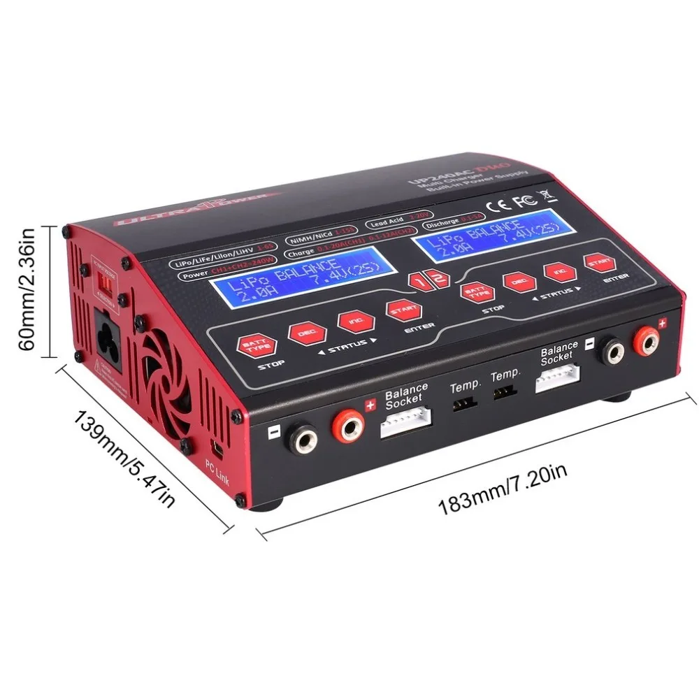 Ультра мощность до 240 AC DUO Вт 2в1 LiIo/LiPo/LiFe/NiMH/Nicd батарея RC Баланс Зарядное устройство
