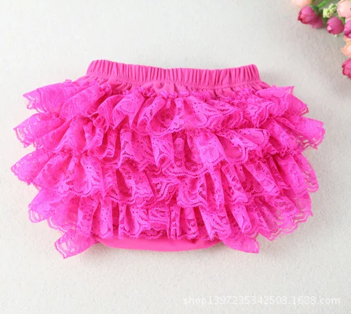 

Lovely Baby Solid Color Lace Ruffles Bloomers Infant Toddler Posh Petti Skirt Shorts Kids Cotton Diaper Cover Underwear 6pcs/lot