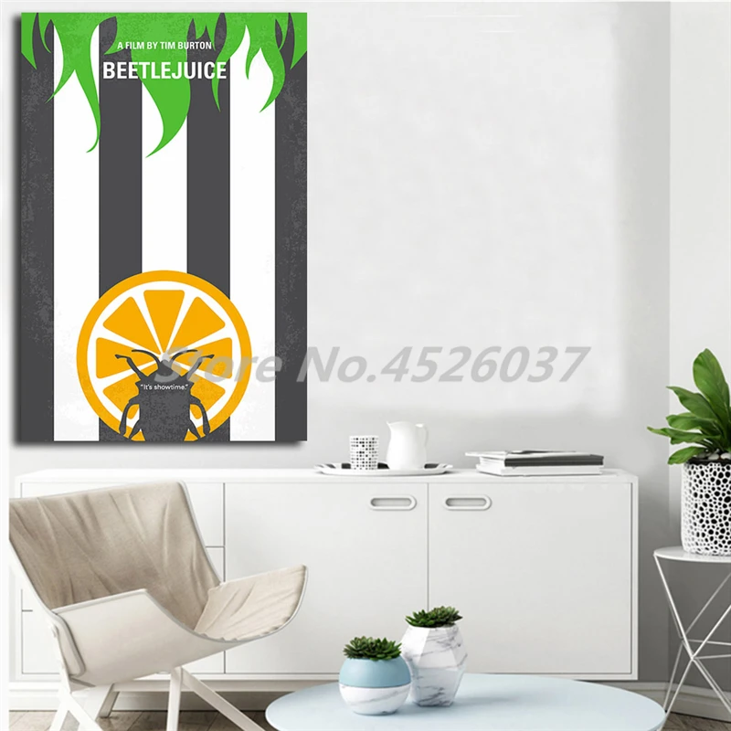 Настенные плакаты Beetlejuice минималистский художественный Рисунок на холсте в HD