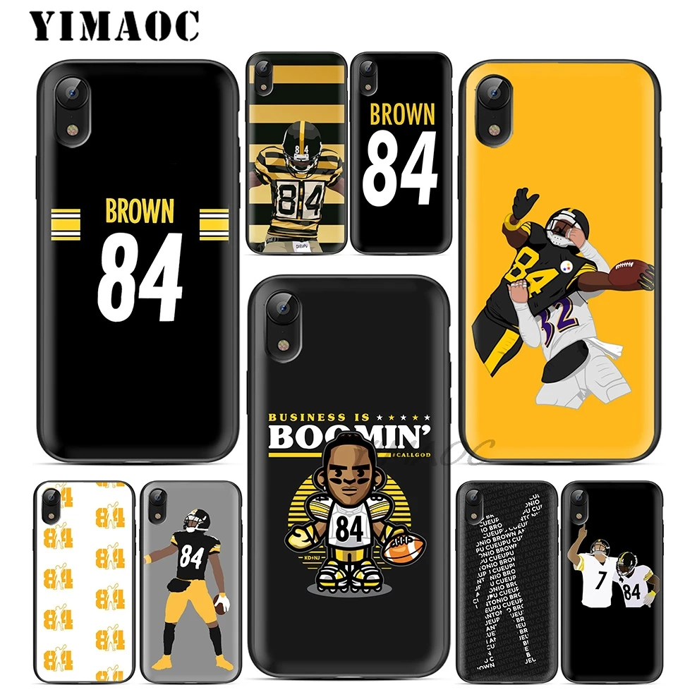 YIMAOC Antonio Brown AB84 Soft TPU Black Silicone Case for iPhone X or 10 8 7 6 6S Plus 5 5S SE Xr Xs Max |