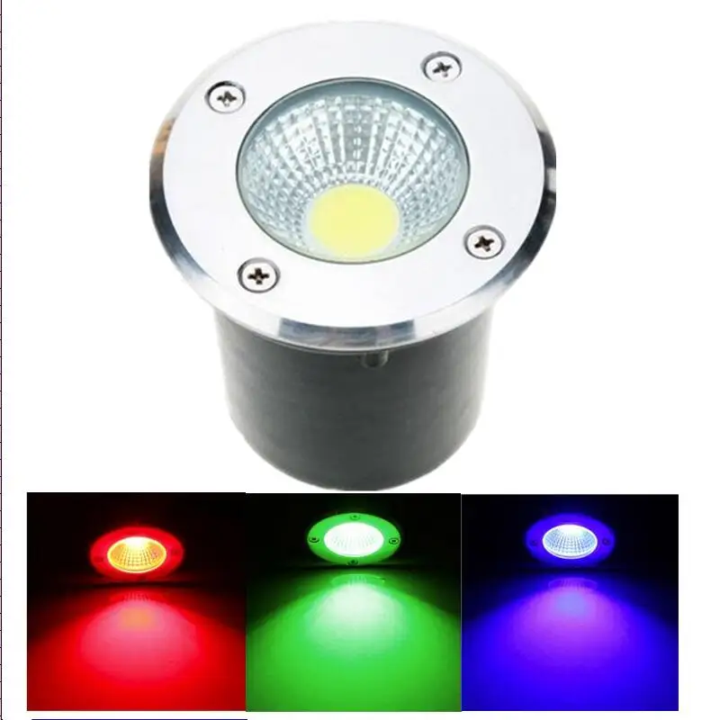 

LED Underground Lights DC12V/AC85-265V 5W 10W Buried Recessed Floor Outdoor Lamp COB Garden Lighting yard Red Green Blue RGB