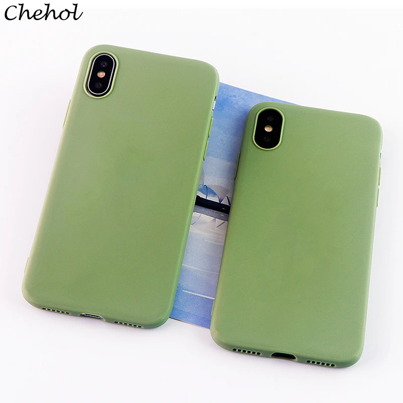 Однотонные цветные чехлы для телефонов iPhone 6 s 7 8 Plus X XS MAX XR мягкий силиконовый
