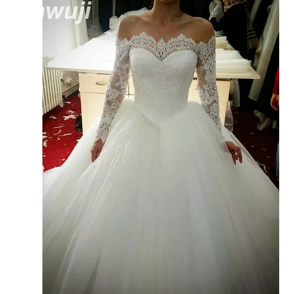 2018 с вырезом лодочка дешевые Robe de Mariage свадебное платье es для женщин бальное Vestido