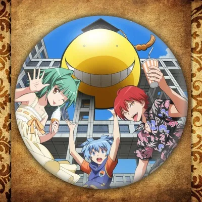 Японское аниме убийца класс бейдж с дисплеем мода мультфильм фигура Korosensei улыбка броши булавки ювелирные изделия аксессуары - Окраска металла: 38