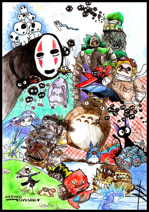 Хаяо Миядзаки дизайн постер классический ретро винтажный крафт-холст DIY стикер