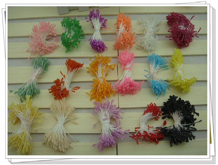 Бесплатная доставка Двойные наконечники 22 цвета стеклянные тычинки для