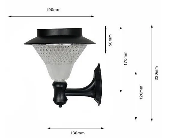 24LED Солнечный настенный светильник напольный супер яркий свет сад улице газон ABS