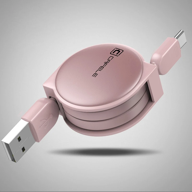 Rose Gold CAFELE кабель type-C для передачи данных usb кабель для зарядки huawei Honor 10 9 P10 Xiaomi mi 6 mi 5S выдвижной для мобильного телефона кабель - Цвет: Rose Gold