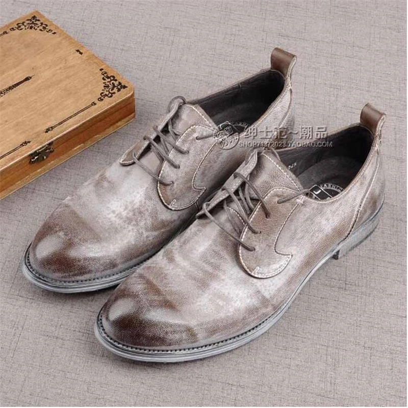 Весной и Осенью Коммерческие Квартиры Кожа Тенденции Моды Обувь Человек с Низким