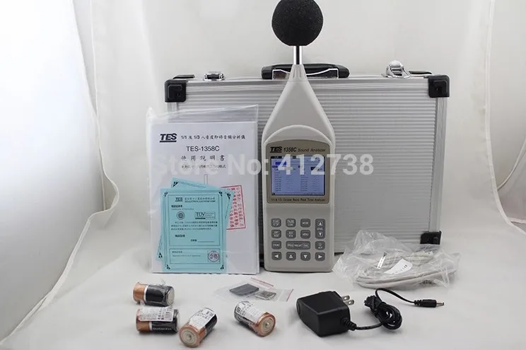 

in stock!! Sound level meter TES-1358C Real-time 1/1-Octave & 1/3-Octave sound analyzer free shipping