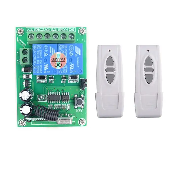 12V 2 канала реле Беспроводной дистанционного Управление переключатель 433 МГц + два