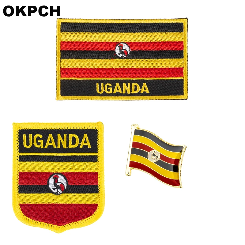 Uganda flag patch badge 3 шт. набор патчей для одежды DIY Украшение PT0185 3|patch badge|flag patchpatch set |
