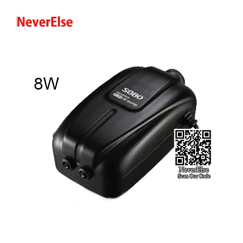 8W Double Outlet Бесшумный Регулируемый внешний воздушный компрессор кислородный насос с воздушным каменным шлангом для аквариума аксессуар для аквариума один двойной выход - Цвет: 8W Double Outlet