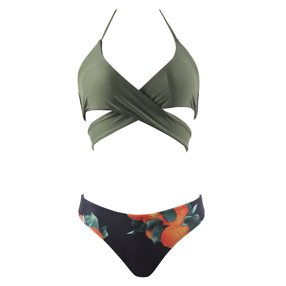 Женский купальник бикини с завязками на шее SAMEGAME пляжный пуш ап пляжная одежда