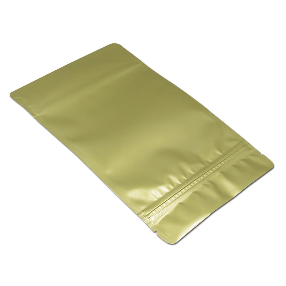 100 шт. Глянцевая золотистая Чистая Алюминиевая фольга с замком на молнии