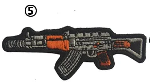 5 AK-47 Штурмовая винтовка пистолет винтовка Снайпер страйкбол патч RIFFLE клуб СОУ армия черный значок машина пистолет вышитые в форме оружия патчи - Цвет: 5