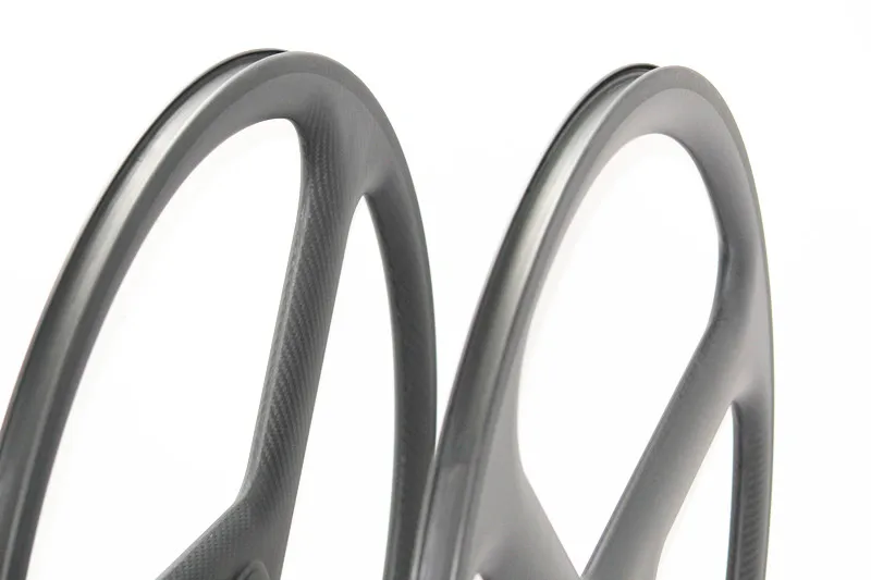 Fixed gear Карбон 700C 38 мм спереди 3 Спицы заднего трек Дорожный велосипед колесная покрышка труба из углеродистого волокна 3 K саржевого три спицы клинчер для велосипеда диски