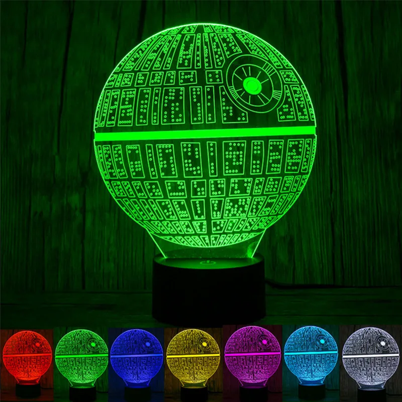 New Star Wars Death star 3D LED Night Light Touch Switch Table Lamp USB 7 Color Room Decor Colorful Lighting for Gift | Лампы и