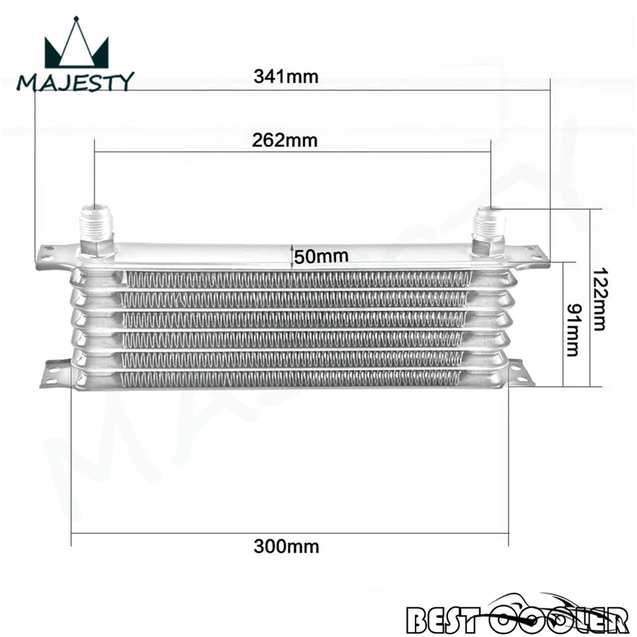 Универсальный 7 рядный масляный радиатор с монтажным кронштейном 262 мм + комплект