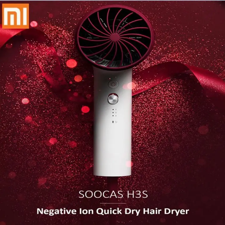 Red Wine Новинка, Xiaomi Soocare Soocas H3S, анион, фен для волос, корпус из алюминиевого сплава, 1800 Вт, воздушный выход, анти-горячий, инновационный диверсия, дизайн - Цвет: Red Wine