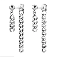 de63 316l stainless steel vacuum plated men earring length tessal drop earrings for women classic jewelry