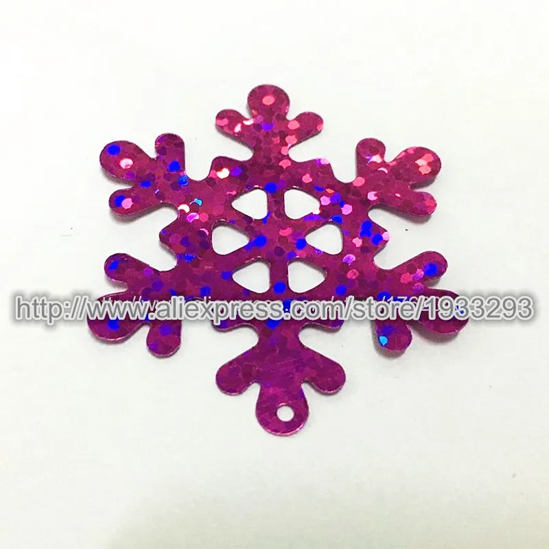 Плоские круглые голографические Блестки из ПВХ снежинка россыпью 40 мм 200