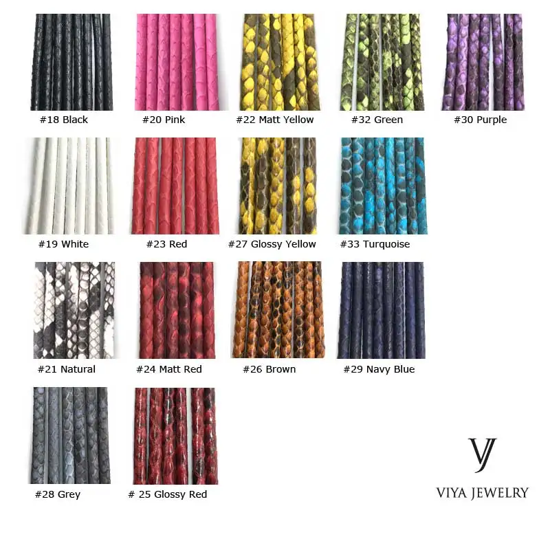 Оптовая продажа (100 шт./лот) шнур из натуральной кожи питона для ювелирных