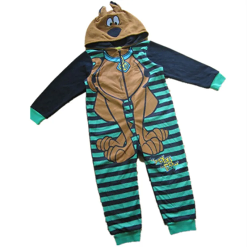 

Children Kid Fleece Cotton Animal Pajamas Anime Cartoon Costumes Sleepwear Onesie Cosplay Brown Great Dane Scob Do jumpsuit