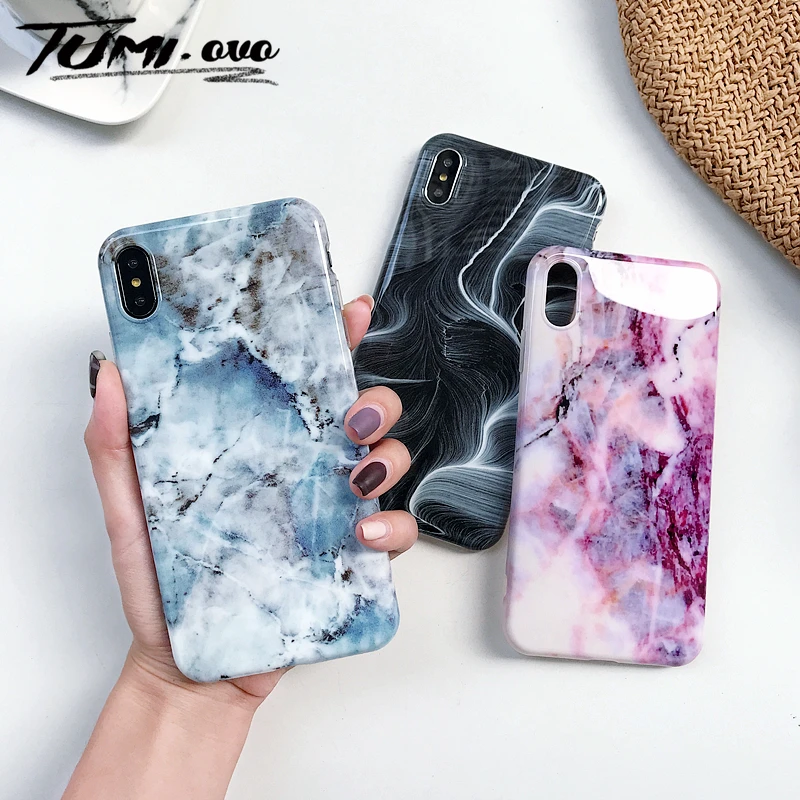 Luxury Moon Marble Case For iPhone 7 8 Plus 6 6s Soft TPU Silicon Cover X Xr Xs Max Texture Pattern Coque Capa Fundas | Мобильные