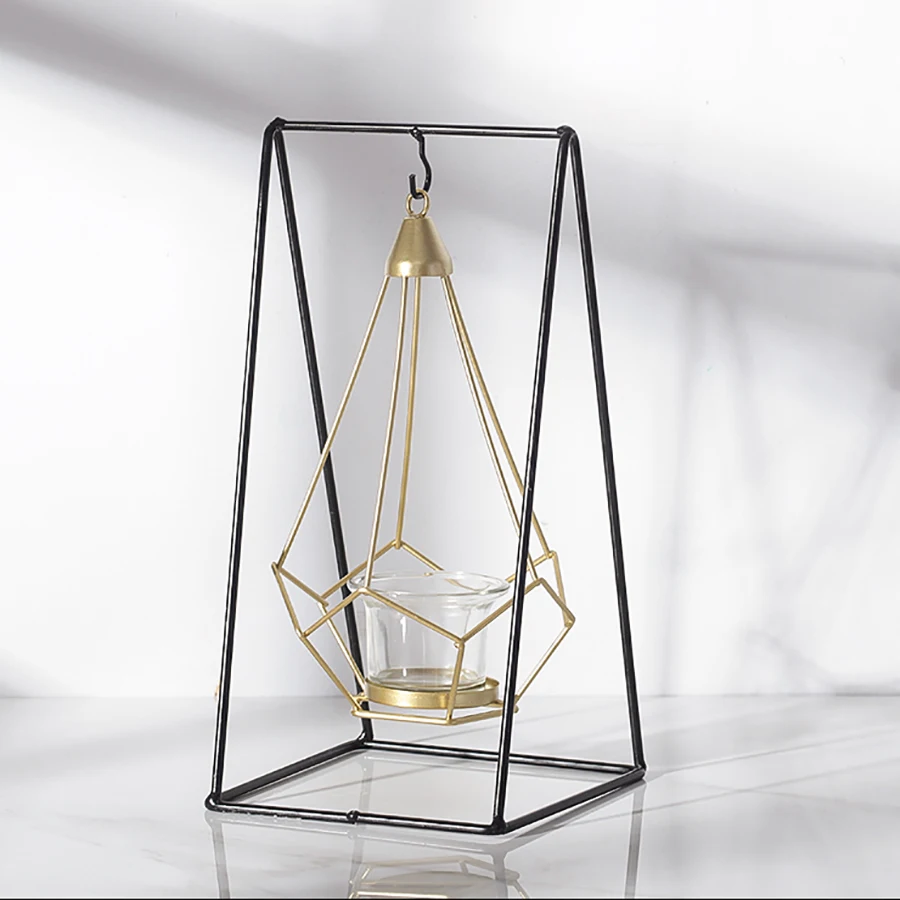 Современный потертый свадебный металлический золотой чайный светильник с