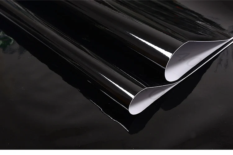 black golss Новинка 120 см в ширину ПВХ Самоклеящиеся обои сплошной цвет глянцевый чистый белый черный наклейки на стену мебель ремонт кухня - Цвет: black golss