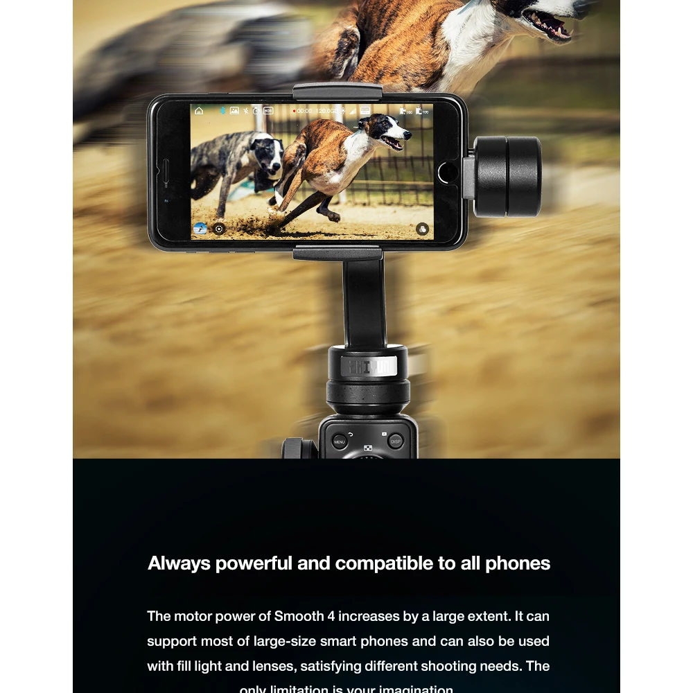 Zhiyun Smooth 4 гладких Q2 3-осевой ручной шарнирный стабилизатор для камеры GoPro для смартфонов экшн Камера комплектующие для мобильных телефонов: тач скрин(Д х Ш х В XR 8 huawei P30