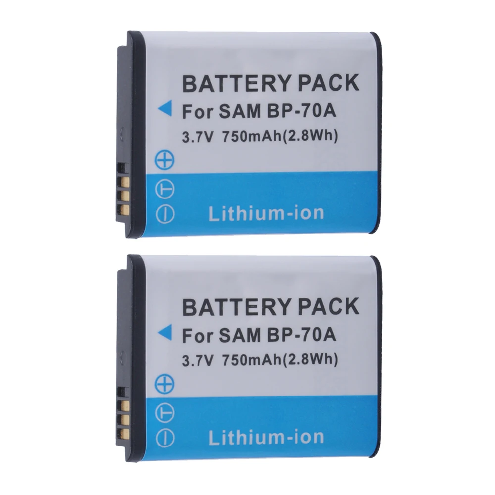 Литий-ионные аккумуляторы для Samsung ST66 ST700 ST88 ES65 MV800 PL120 PL170 ES80, 750 мАч, 2 шт.