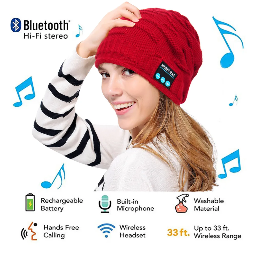 Прямая поставка унисекс Bluetooth беспроводная гарнитура музыкальная шапочка
