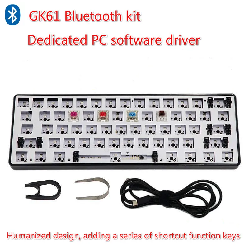 Мини клавиатура GK61S портативная 60% беспроводная Bluetooth 5 0 Gh60 механическая офисный