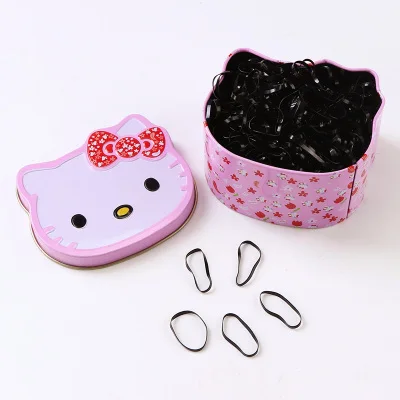 2.5CM Black Подарочная упаковка, около 700 шт, детские одноразовые цветные эластичные резинки для волос, милые резинки для волос, держатель для конского хвоста, аксессуары для волос для девочек - Цвет: 2.5CM Black