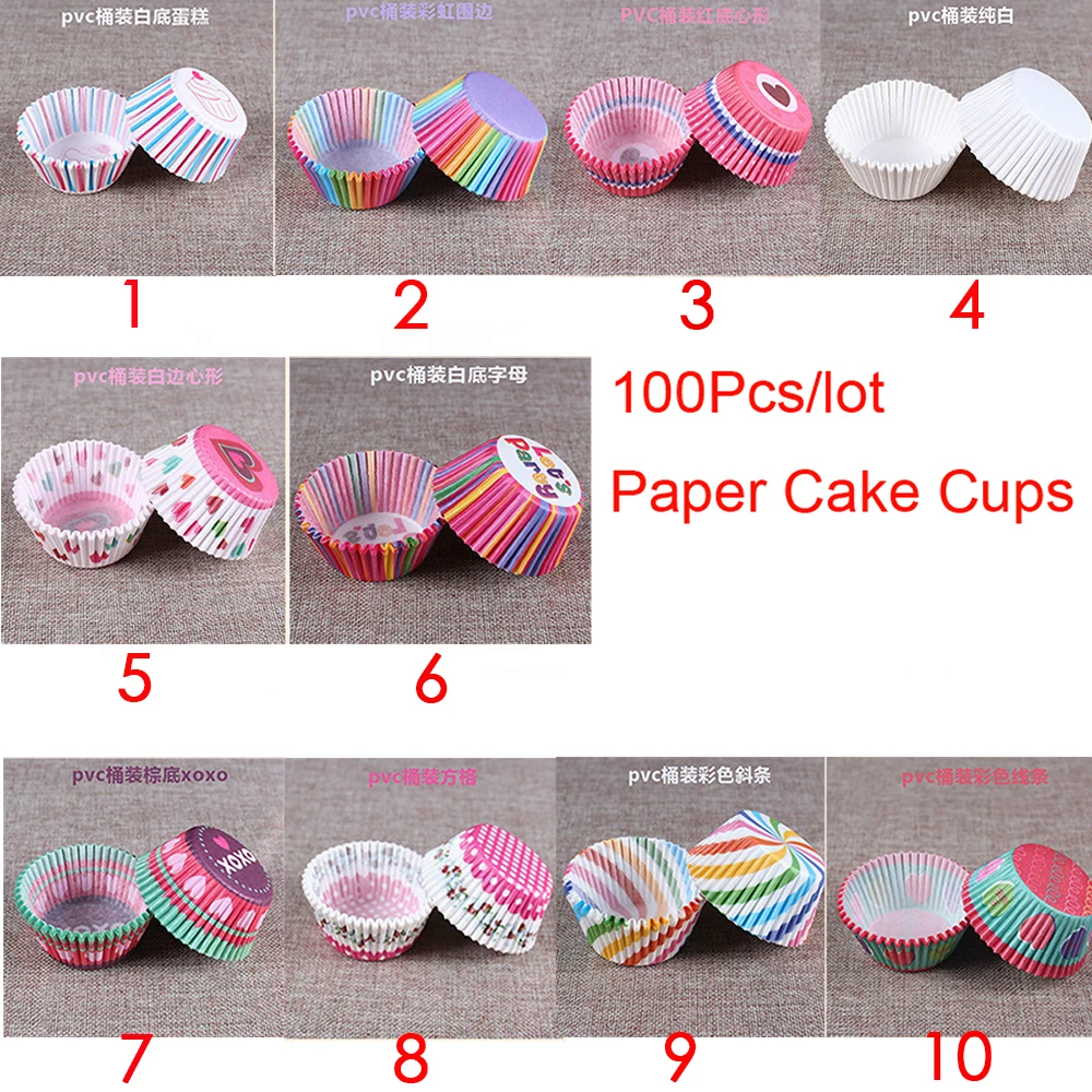 100 шт. красочные радужные бумажные подкладки для торта капкейка выпечки маффинов