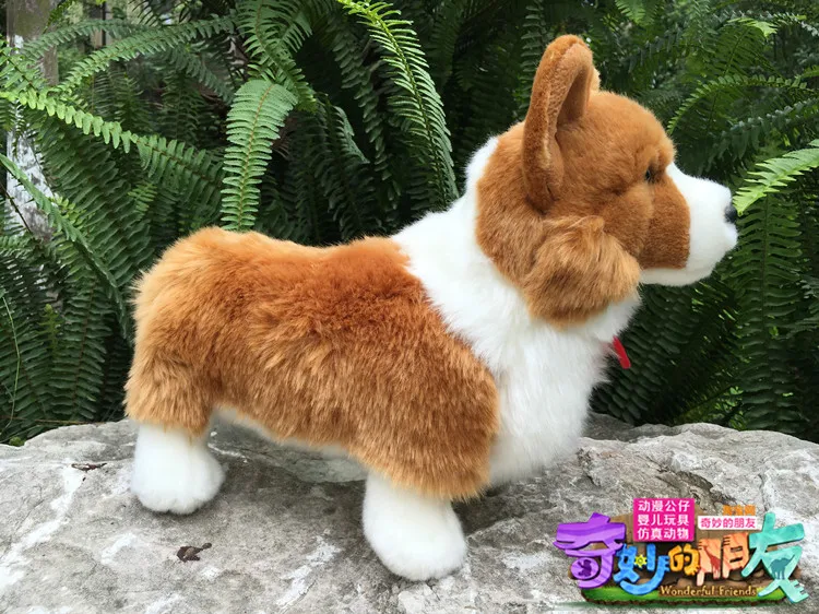 Новая плюшевая коричневая и белая вельш корги собака игрушка высокое качество