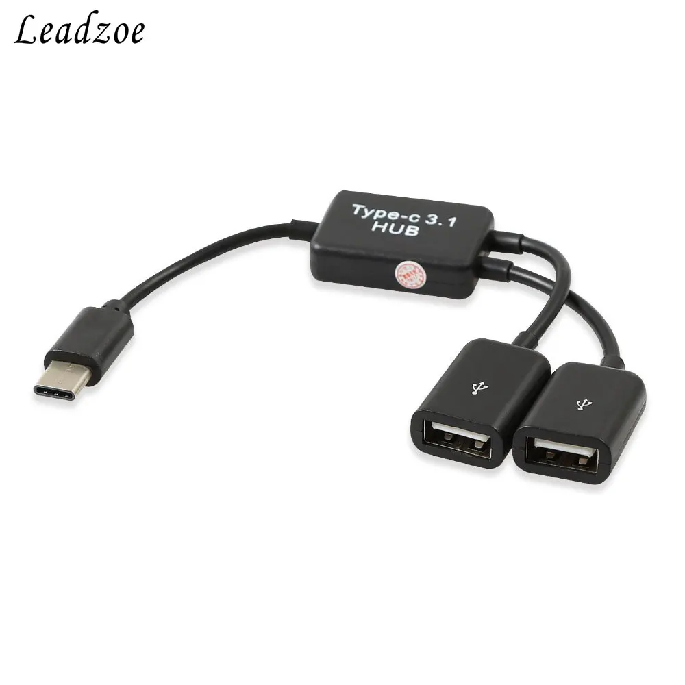 USB C концентратор Leadzoe 3 1 Тип на двойной 2 порта адаптер для Macbook PC ноутбук компьютер