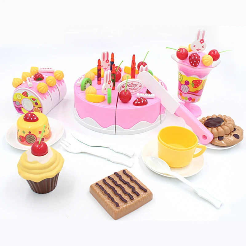 75 шт. кухонные игрушки ролевые игры торты на день рождения еда Игрушки для