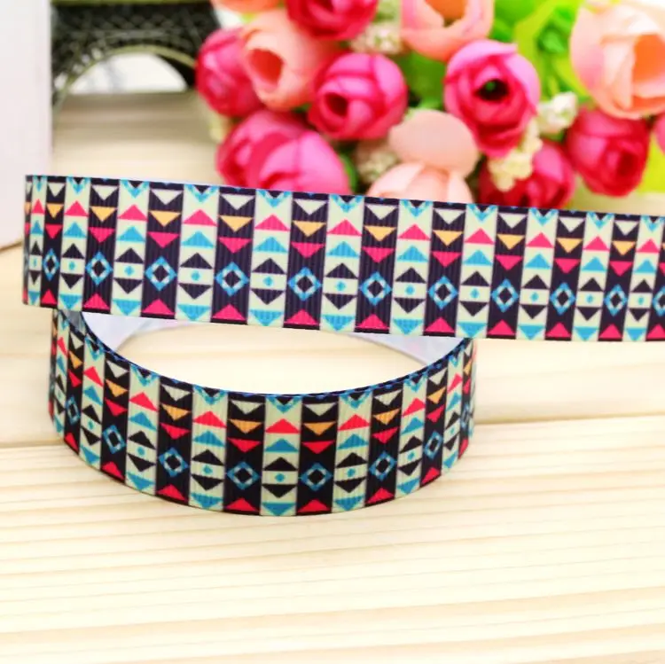 7/8 ''Бесплатная доставка ацтекская Этническая лента с принтом бант головные