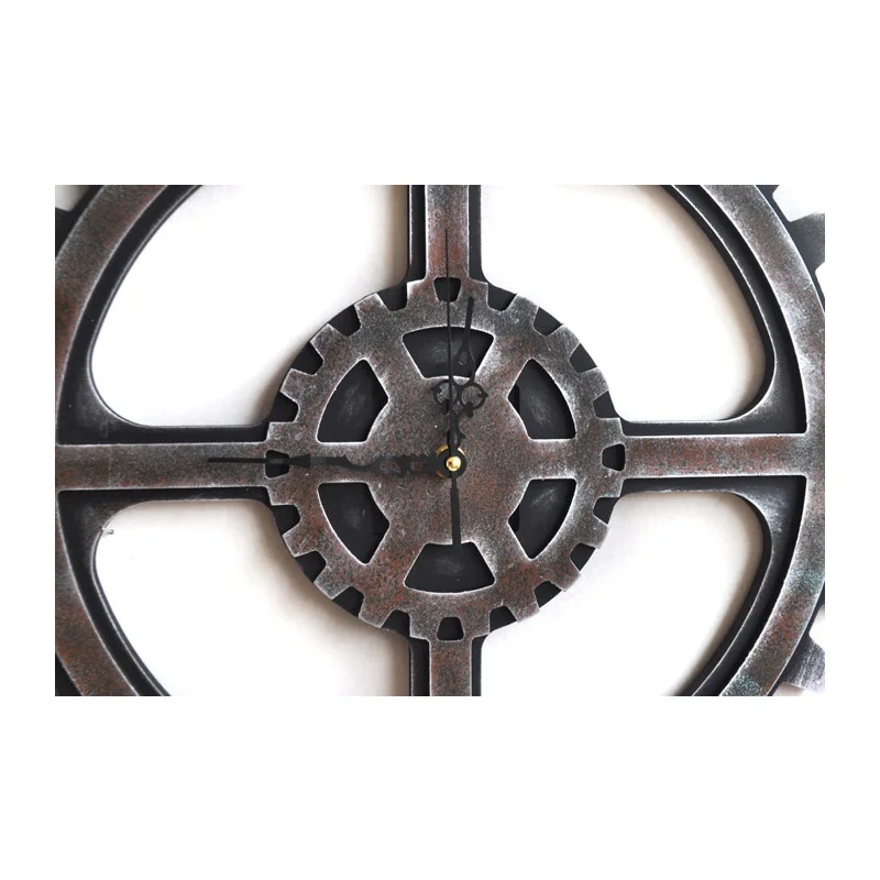 Creative Retro Industrial Style Gear Wall Clocks Ornaments Vintage Shape Wooden 40cm Clock Hanging Bar Shop Decor Gift | Дом и сад