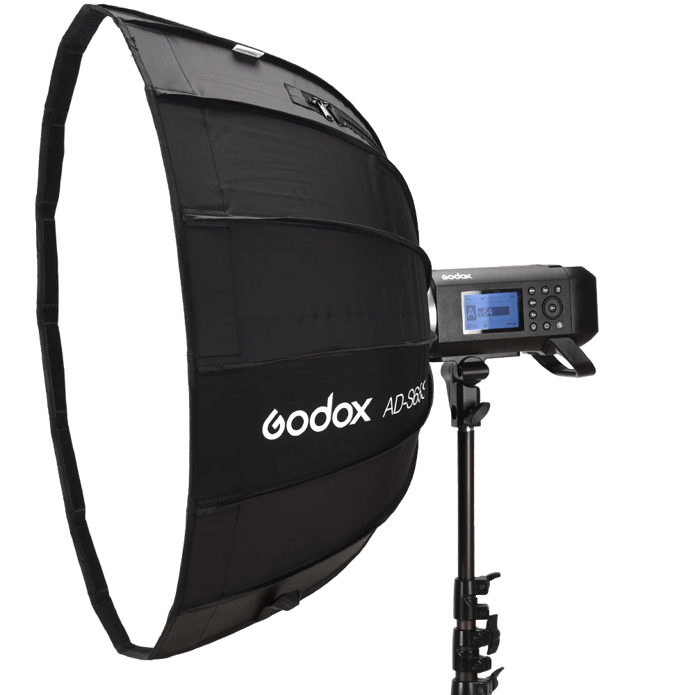 Godox 65 см AD S65S встроенный серебристый глубокий параболический софтбокс с сотовой